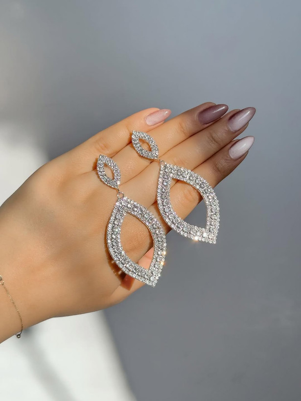 گوشواره جواهر طرح لوزی