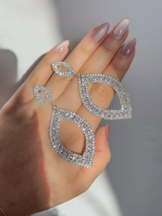 گوشواره جواهر طرح لوزی