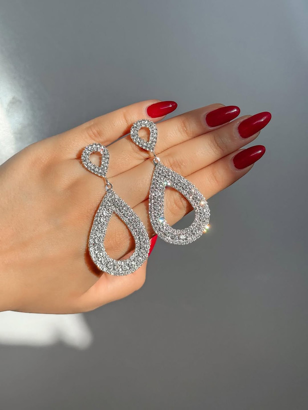 گوشواره جواهر طرح اشک