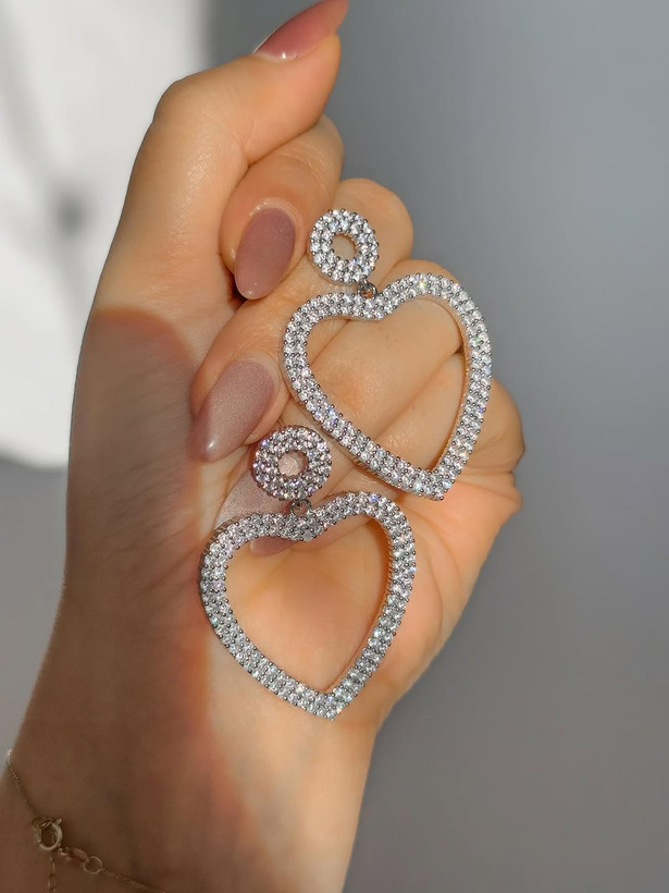 گوشواره قلب نگین اتمی