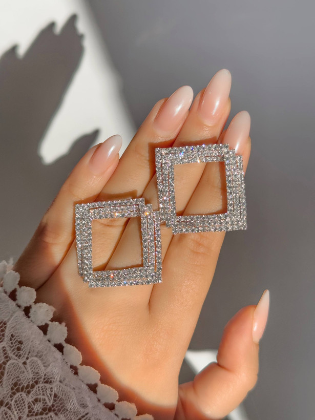 گوشواره ۳بعدی لوزی