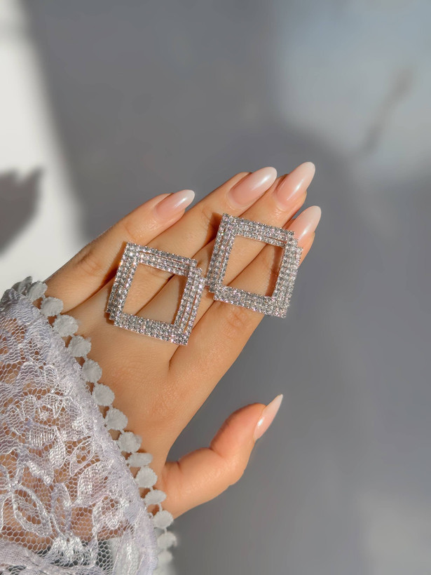 گوشواره ۳بعدی لوزی