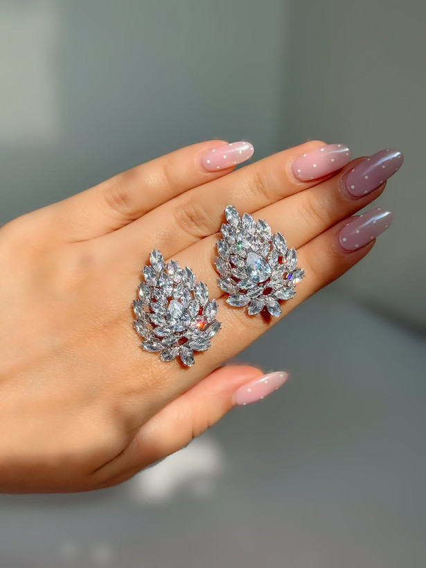 گوشواره دایمند طرح خوشه